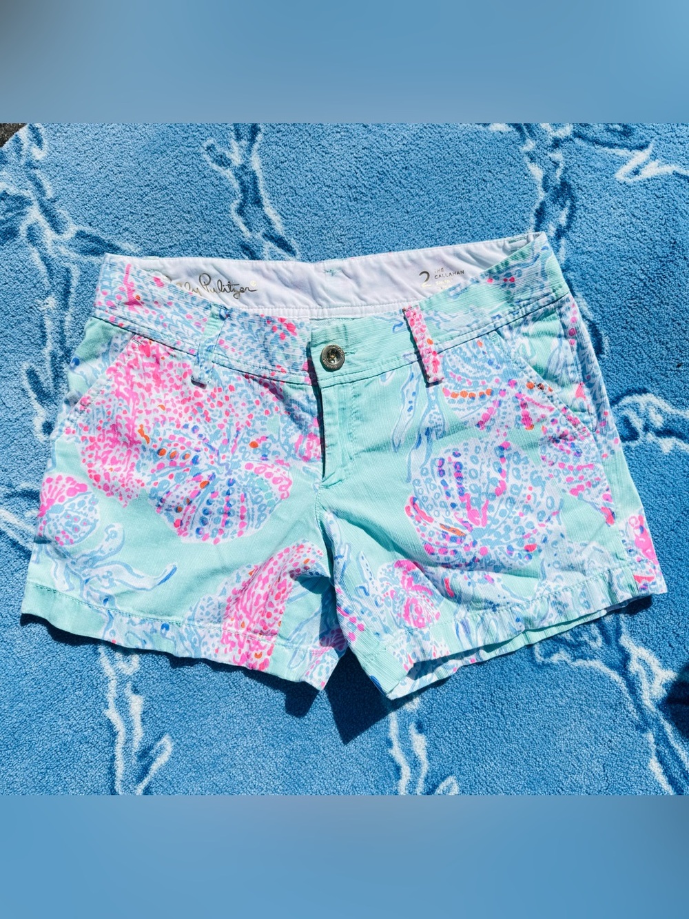 EUC Lilly Pulitzer Callahan Shorts Coral Me Crazy